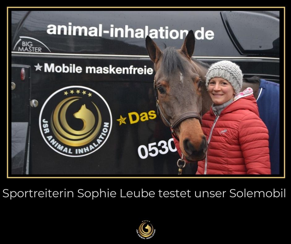 Sportreiterin Sophie Leube testet Solemobil von Animal Inhalation by JSR GmbH
